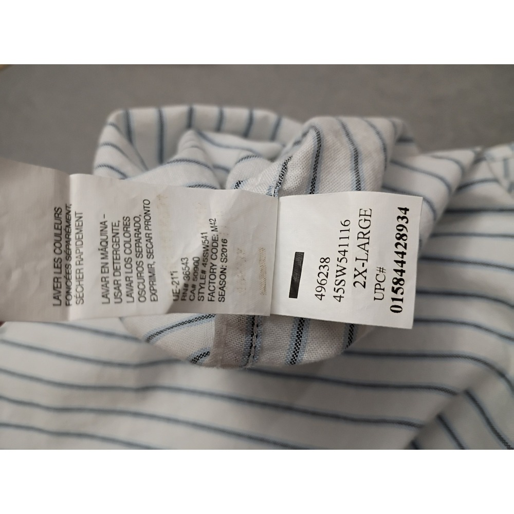 IZOD Saltwater Newport Oxford Shirt Mens XXL Blue White Striped Button Down NWT - Picture 6 of 10